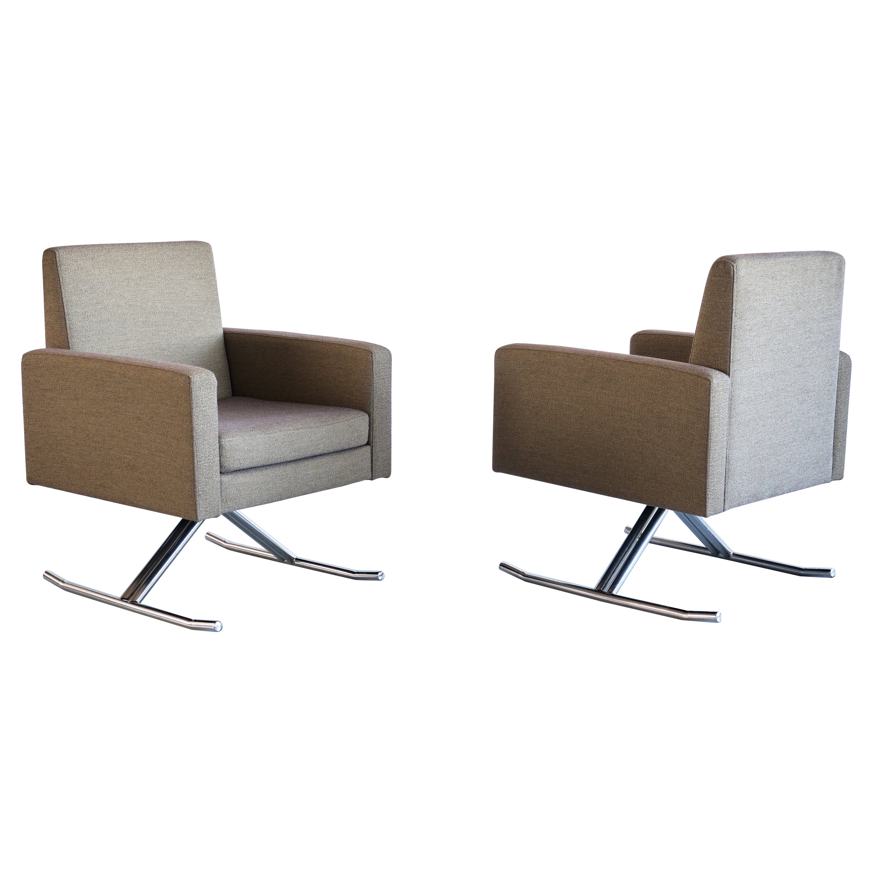 Rare Pair of Joseph-André Motte 'Luge' Armchairs, Edition MPS, France, 1967 For Sale