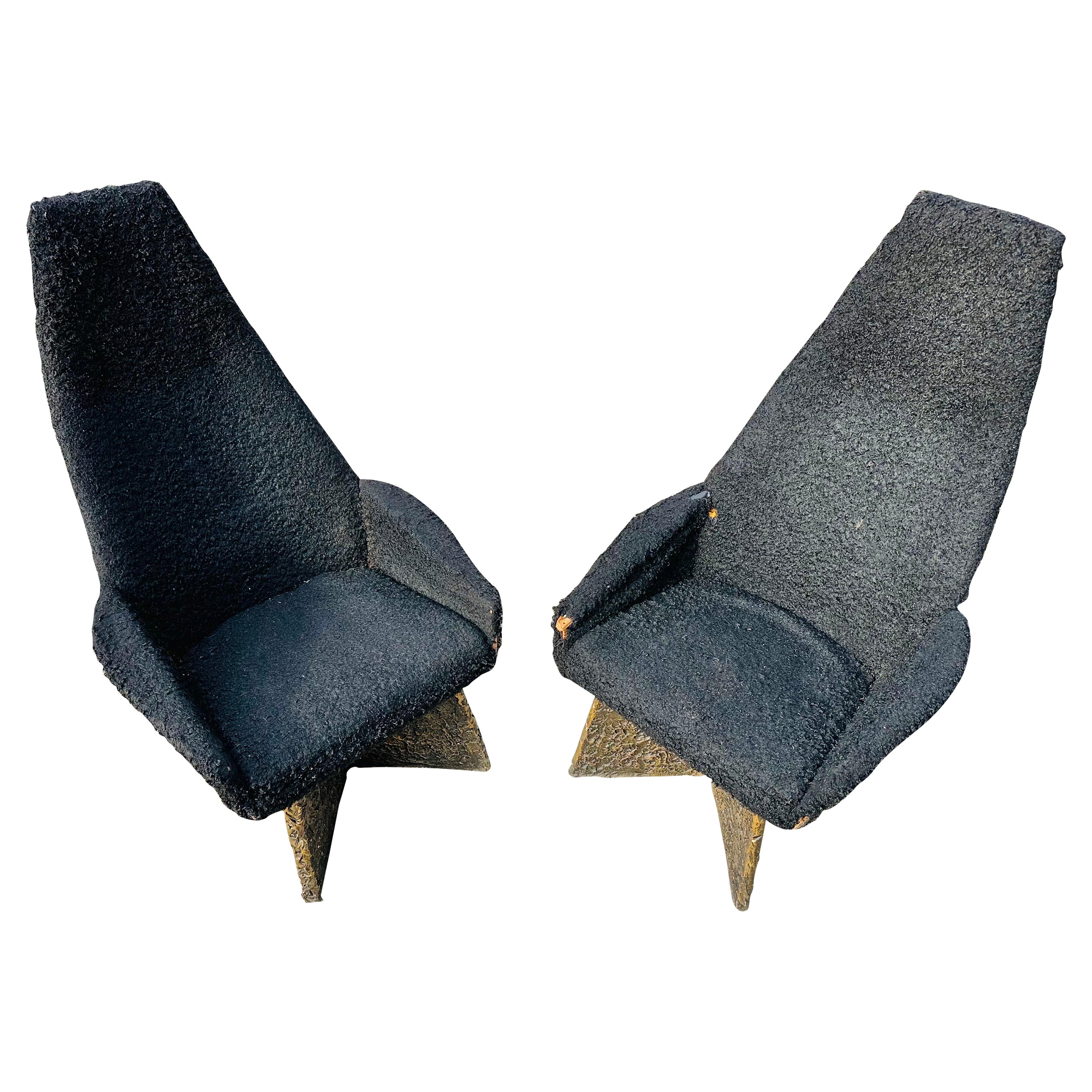 Mid-Century Modern Adrian Pearsall Brutalist Arm Chairs For Sale