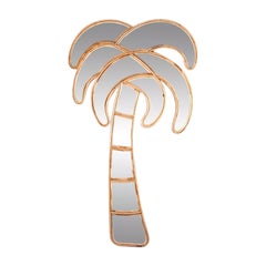 Large Rattan Palm Tree Mirror