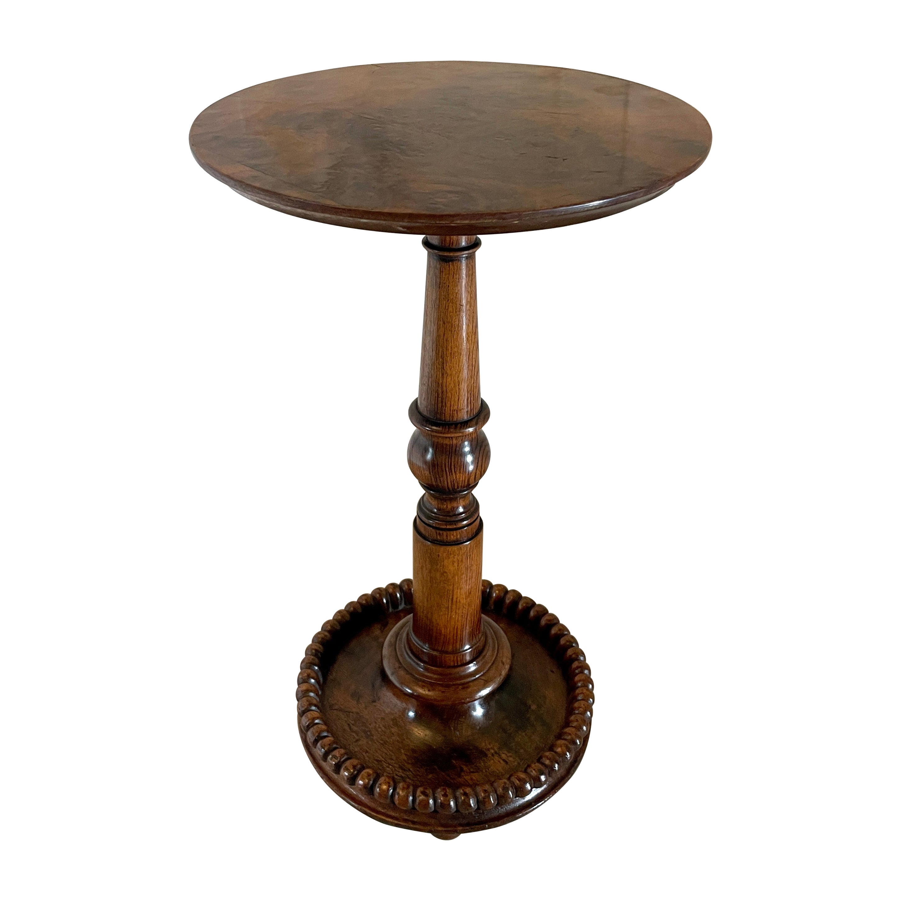 Unusual Antique Victorian Quality Burr Walnut Lamp Table