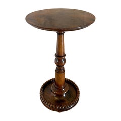 Unusual Antique Victorian Quality Burr Walnut Lamp Table