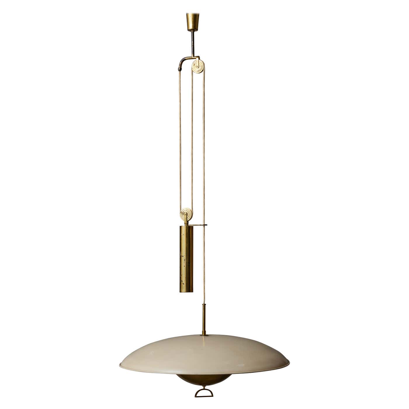 Midcentury Pendulum Fixture with Counterweight For Sale at 1stDibs