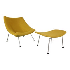 Pierre Paulin F157 "Big Oyster" Lounge Chair & Foot Stool for Artifort, 1964