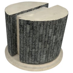 Base de mesa de comedor de hueso y piedra teselada Maitland Smith, hacia 1980
