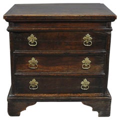 Small and Charming George I Elm and Oak Box Stool c. 1730