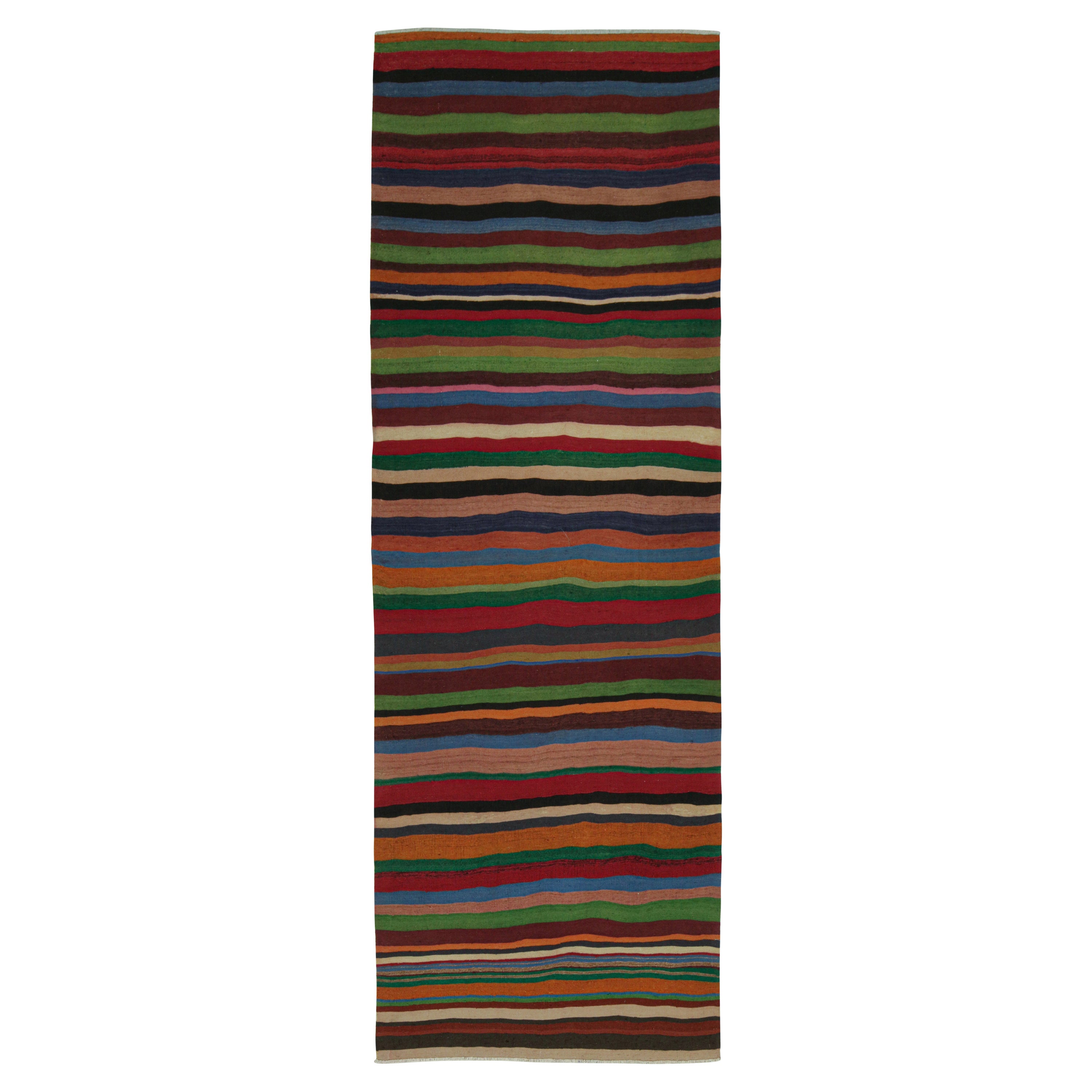 Vintage Shahsavan Persian Kilim in Polychromatic Stripes For Sale