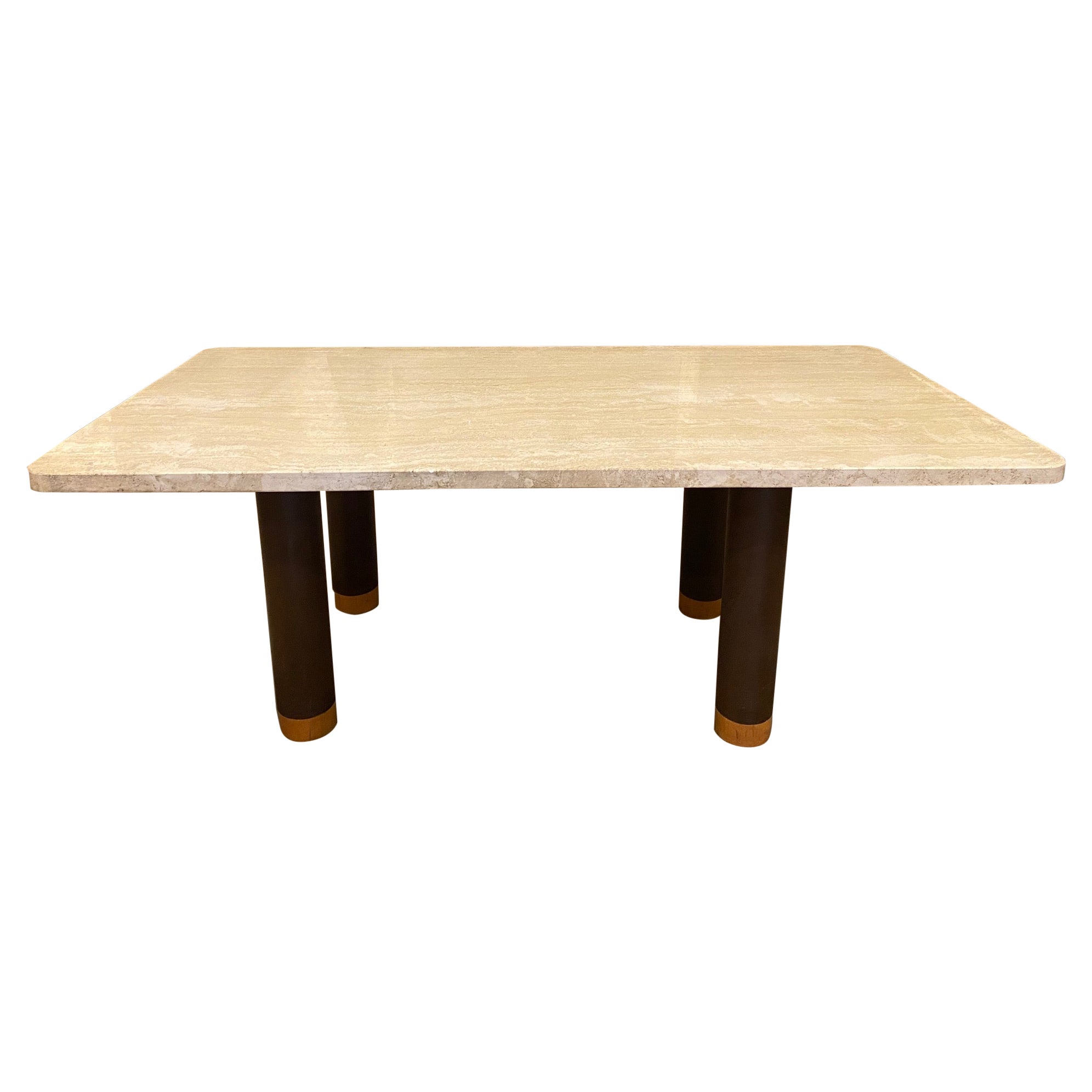 Travertine Dining Table, Italy, 1970's