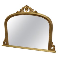 Antique Louis Philippe Style Gold Over-Mantle Mirror 