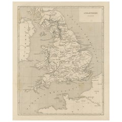 Carte gravée en acier de la Grande-Bretagne antique