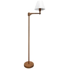 20th Century Swedish Vintage Teak Wood Reading Floor Lamp by Carl Malmsten