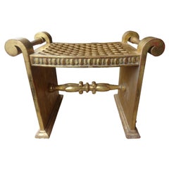 Vintage Italian Hollywood Regency Giltwood Bench