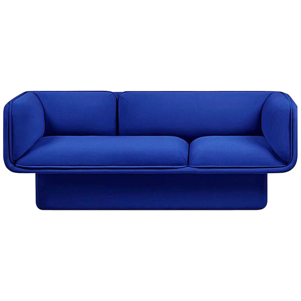Blaues Sofa mit Blockschliff von Pepe Albargues