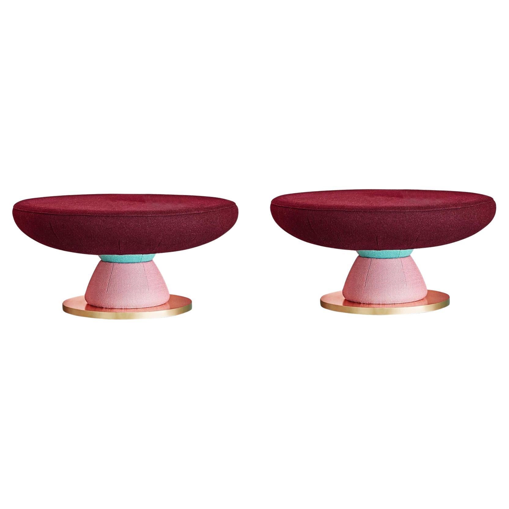 Pair of Toadstool Collection, Colorful Coffee Table by Pepe Albargues