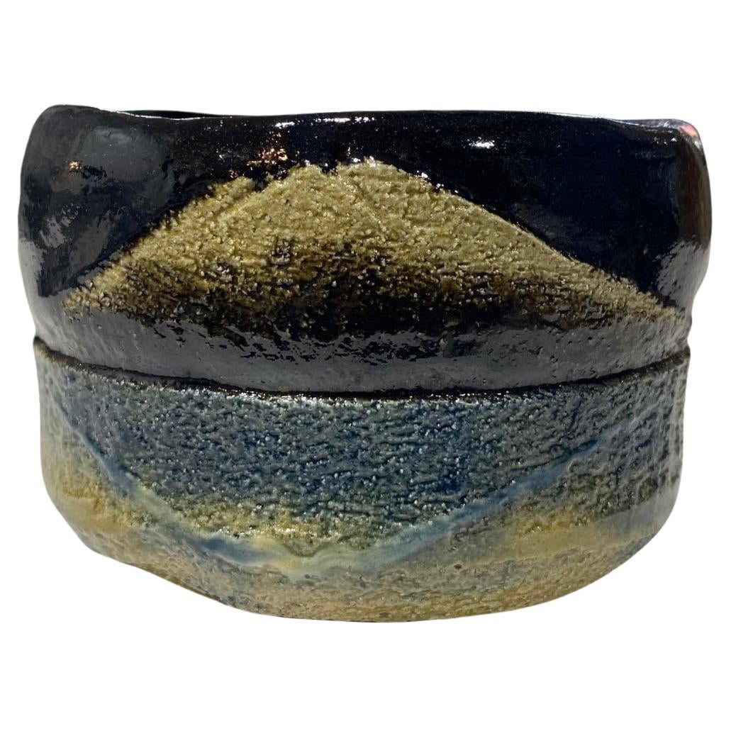 Bol à thé chawan en poterie japonaise Raku signé Sasaki Shoraku III avec boîte signée en vente