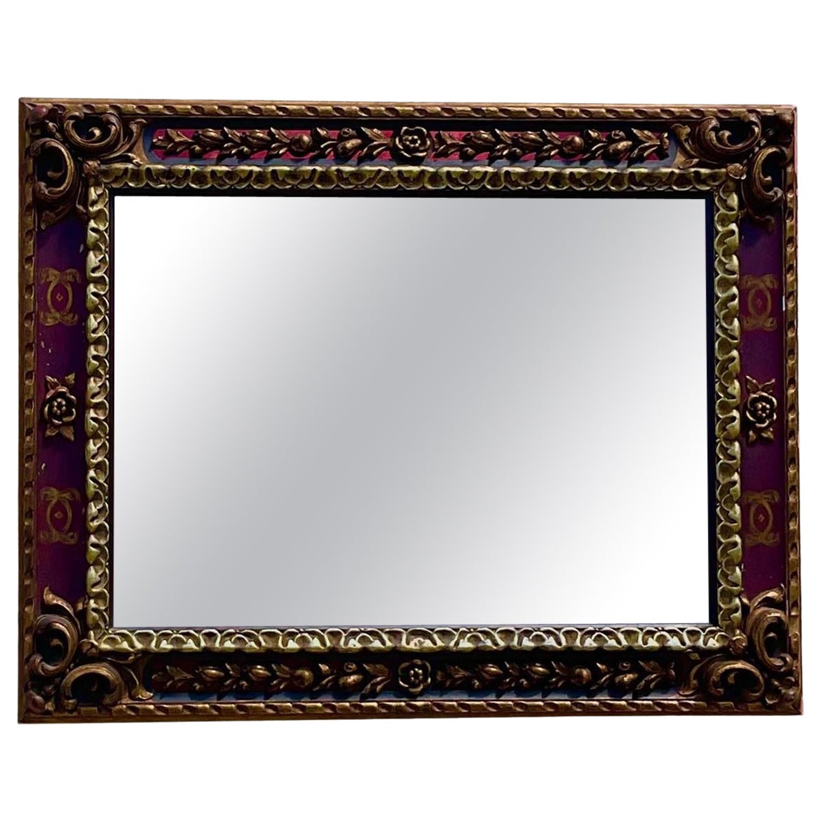 Vintage Regency Hand Painted Gilt Mirror