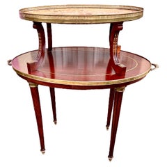 Used French Louis XVI Style Mahogany Marble Top Desserte Table