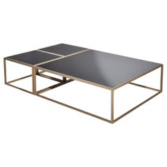 Customize Modular "Mondrian" Brass and Glass Low Table, by P. Tendercool