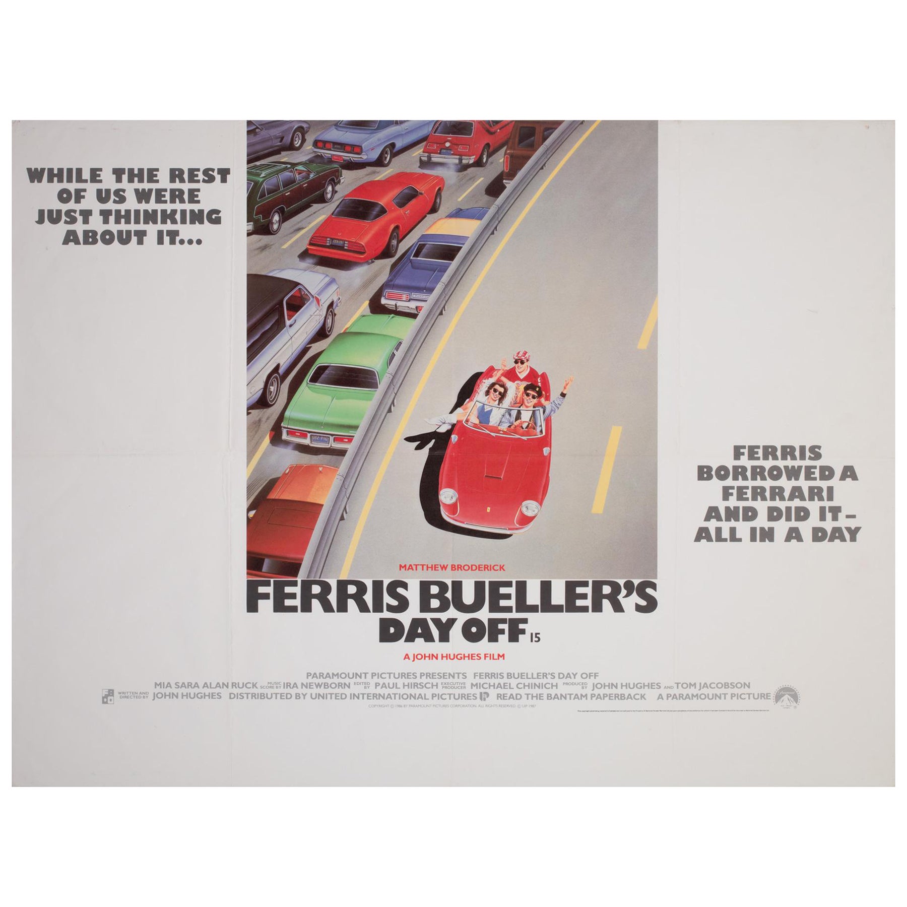 Ferris Bueller's Day Off 1986 UK Quad Film Movie Poster For Sale