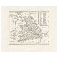 Detailed Antique Map of Britain, Wales and the Coast of Ireland