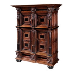 Cupboard Statue Beeldenkasten Oak Ebony Architectural Virtues Amsterdam Antwerp