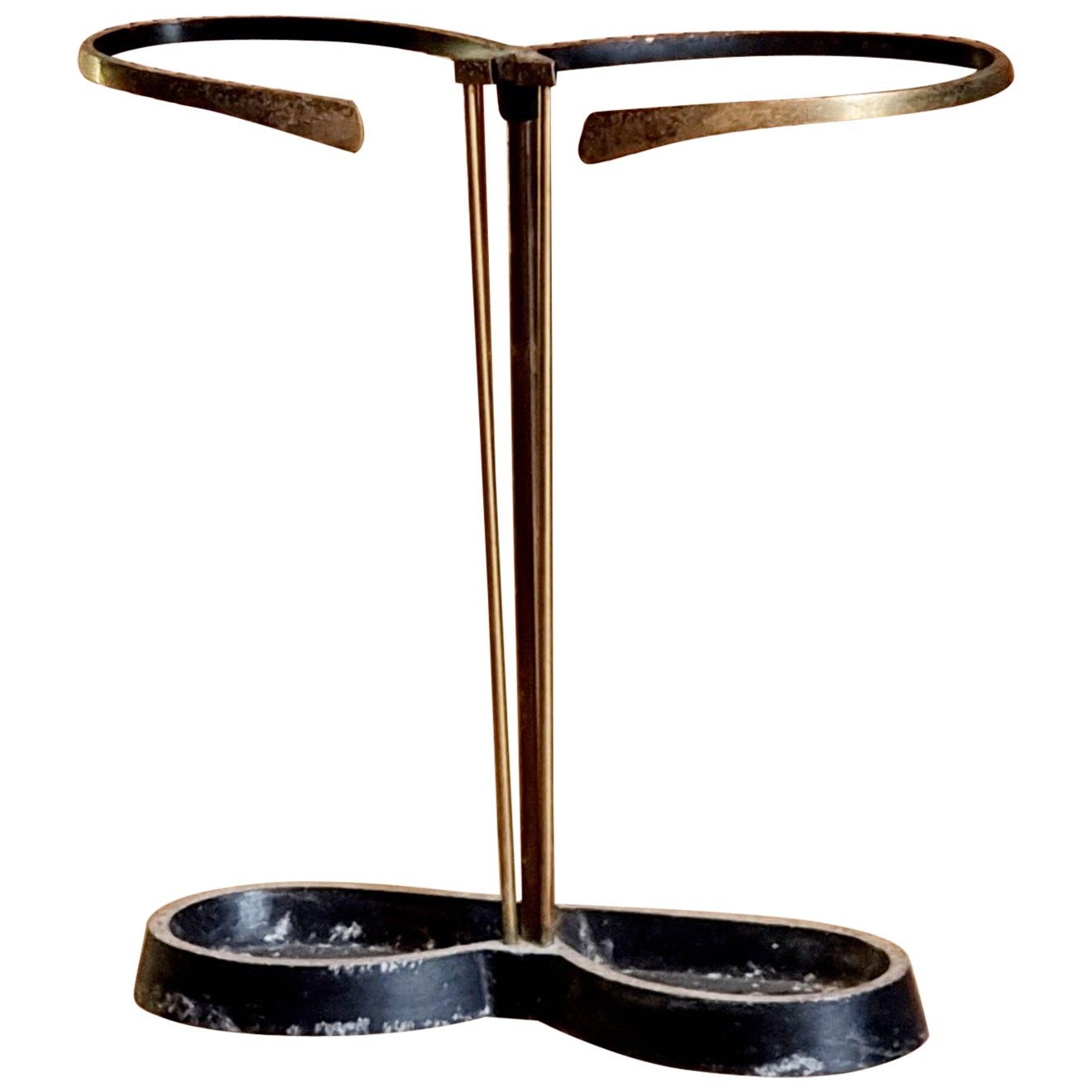 Sculptural Modernist Umbrella Stand in Brass, Austria Mid-Century Modern For Sale