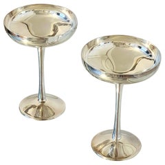 Pair of Silver Plated Champagne Coupes by Kirk-Stieff, Spain, 1980