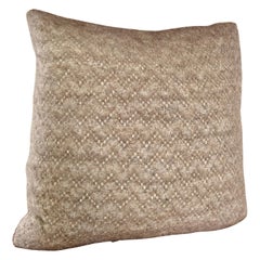 Organic Mohair and Wool Throw Pillow in Light Brown by Pierre Frey,  20" x 20"