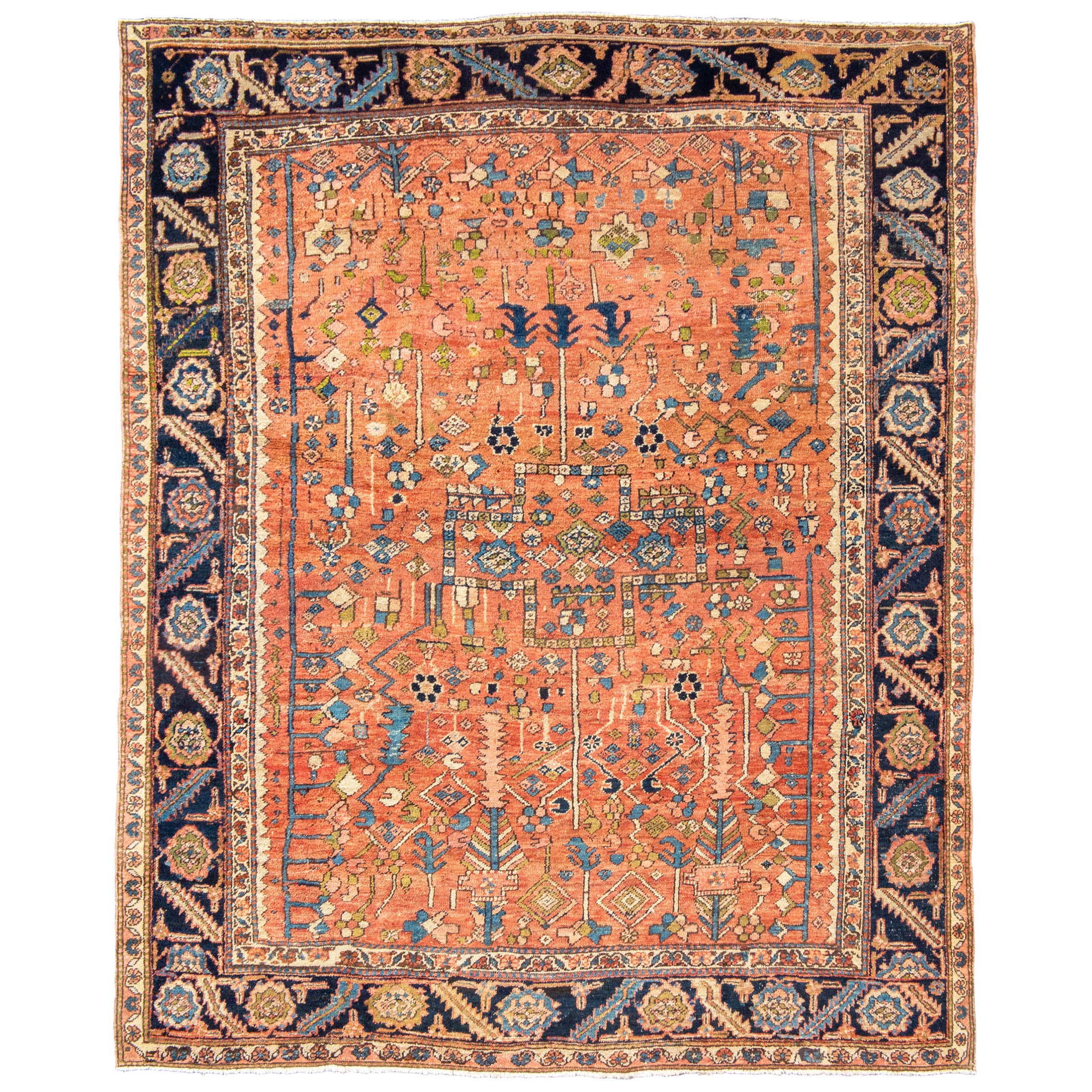 Antique Persian Bakhshaish Carpet, c. 1900 For Sale