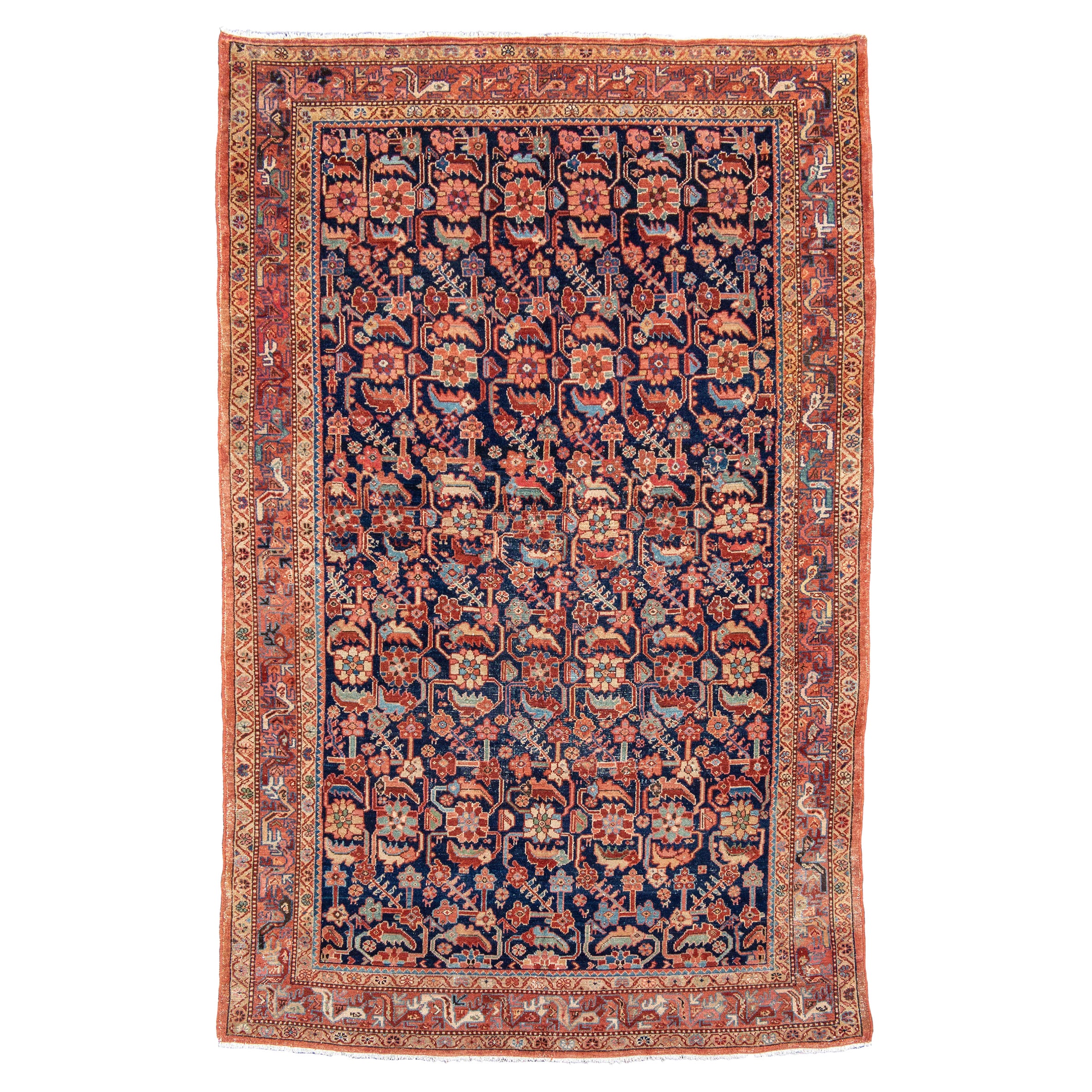 Antiker persischer Malayer Long-Teppich, um 1900