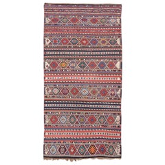 Ancien tapis caucasien Shirvan Kilim, fin du 19e siècle