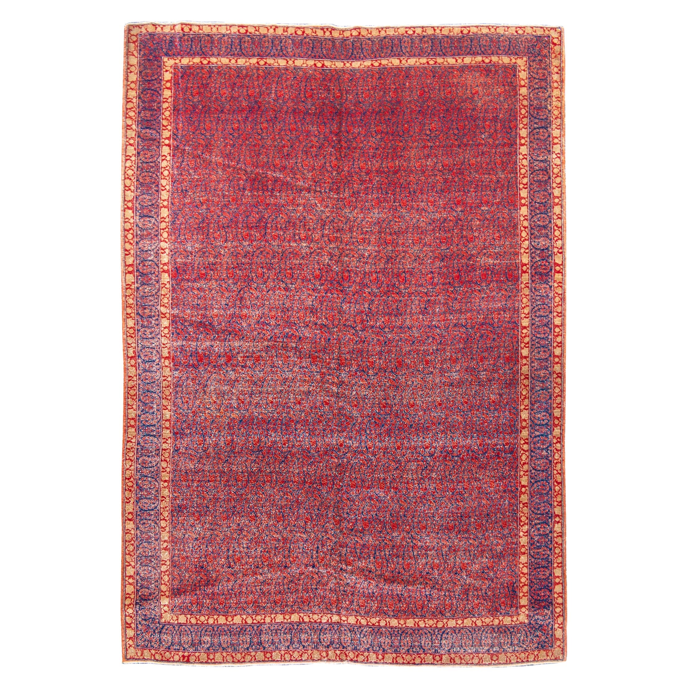 Room-Size Persian Kashan Rug, Late 19th Century