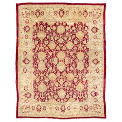 Antique Large Red and Gold Agra Carpet, Late 19th Century