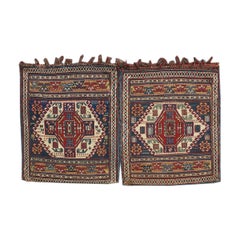 Pair of Antique Shahsavan Sumak Bags, 19th Century