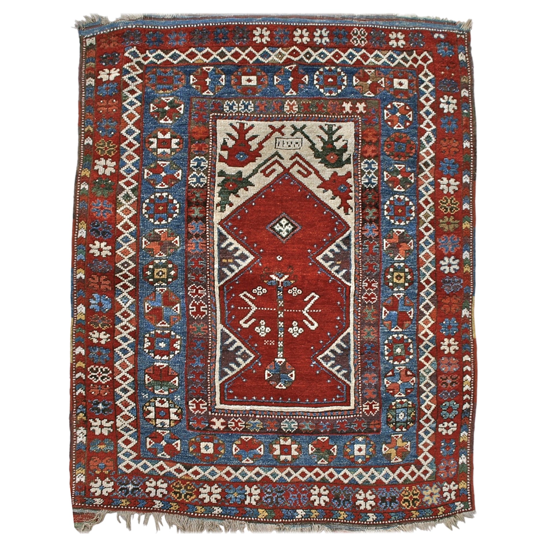 Antique Balikesir Prayer Rug, Mid-19th Century For Sale