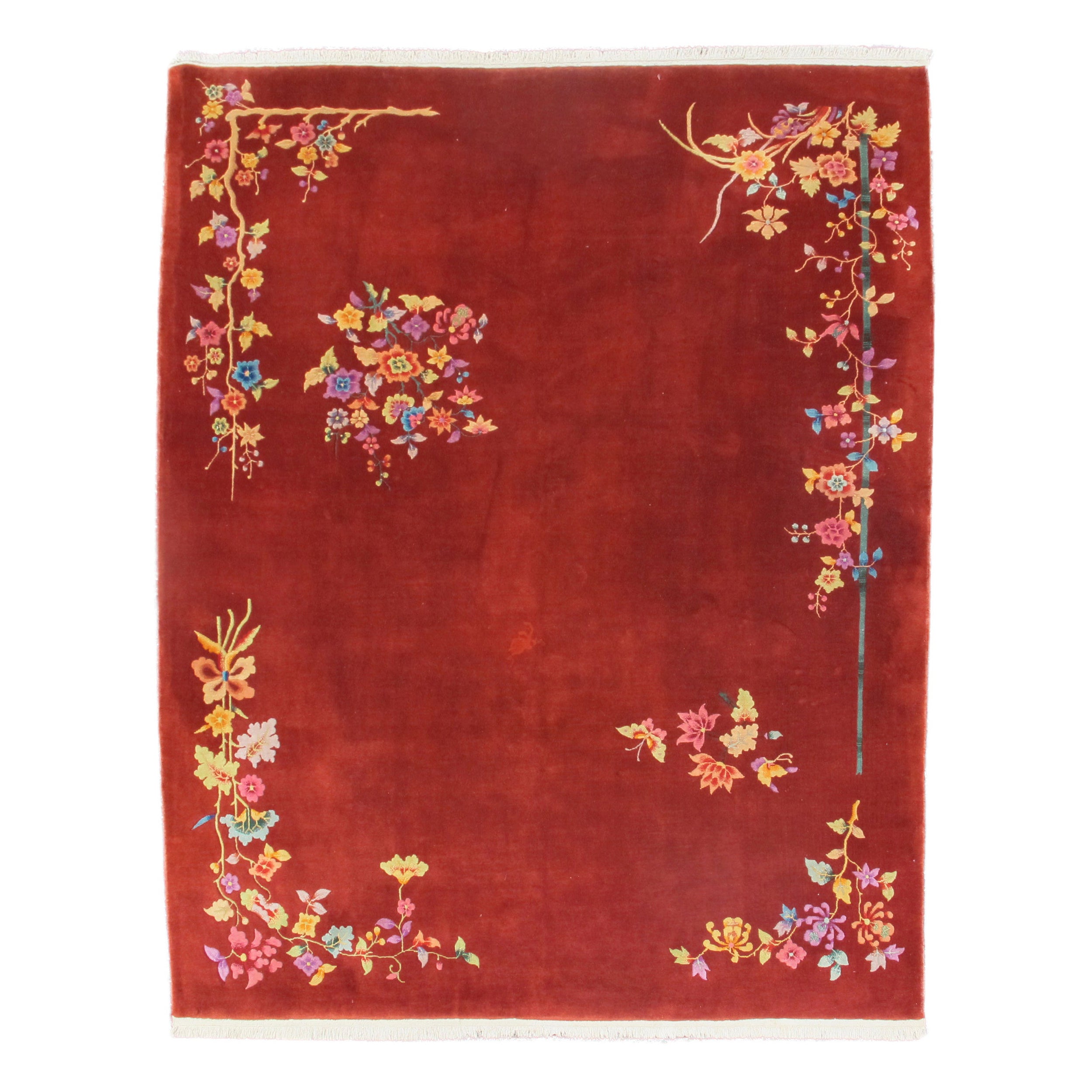 Antiker chinesischer Nichols-Art-Déco-Teppich, um 1930