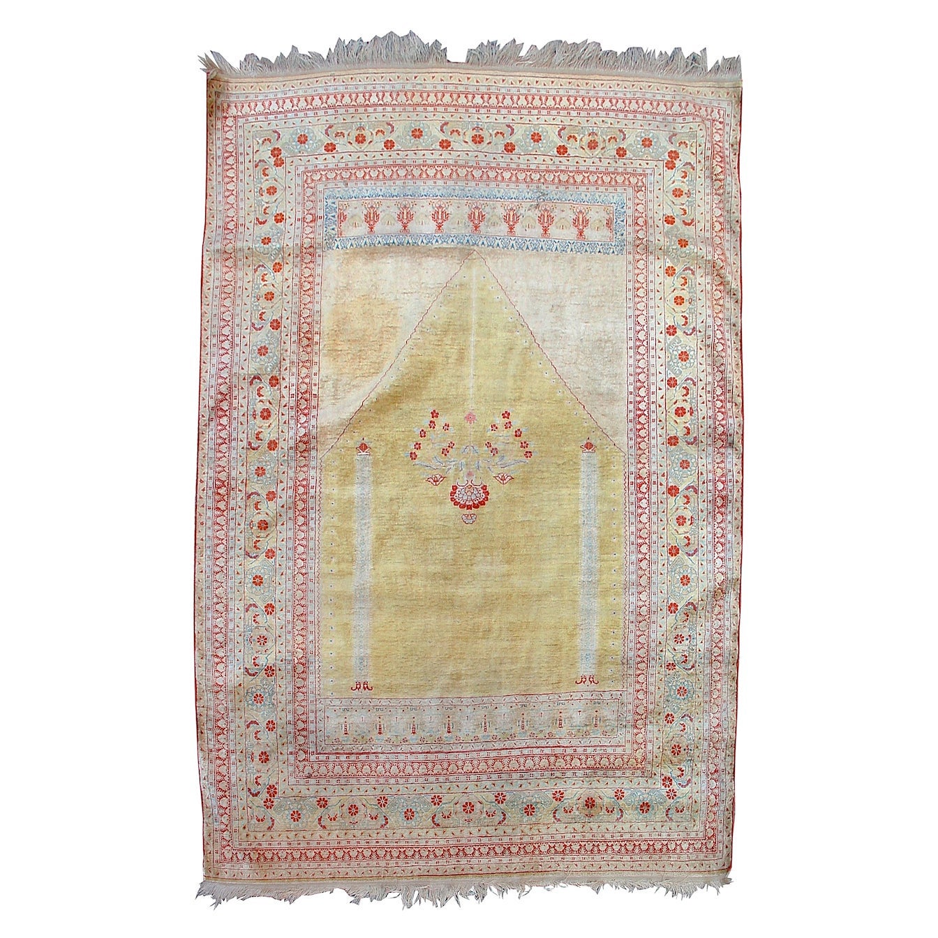 Silk Tabriz Rug, 19th century For Sale