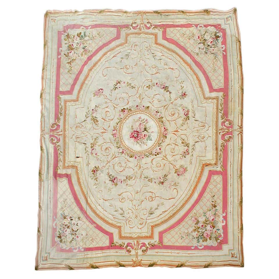 Large 19th Century Charles X Neoclassical Aubusson Rug For Sale at ...