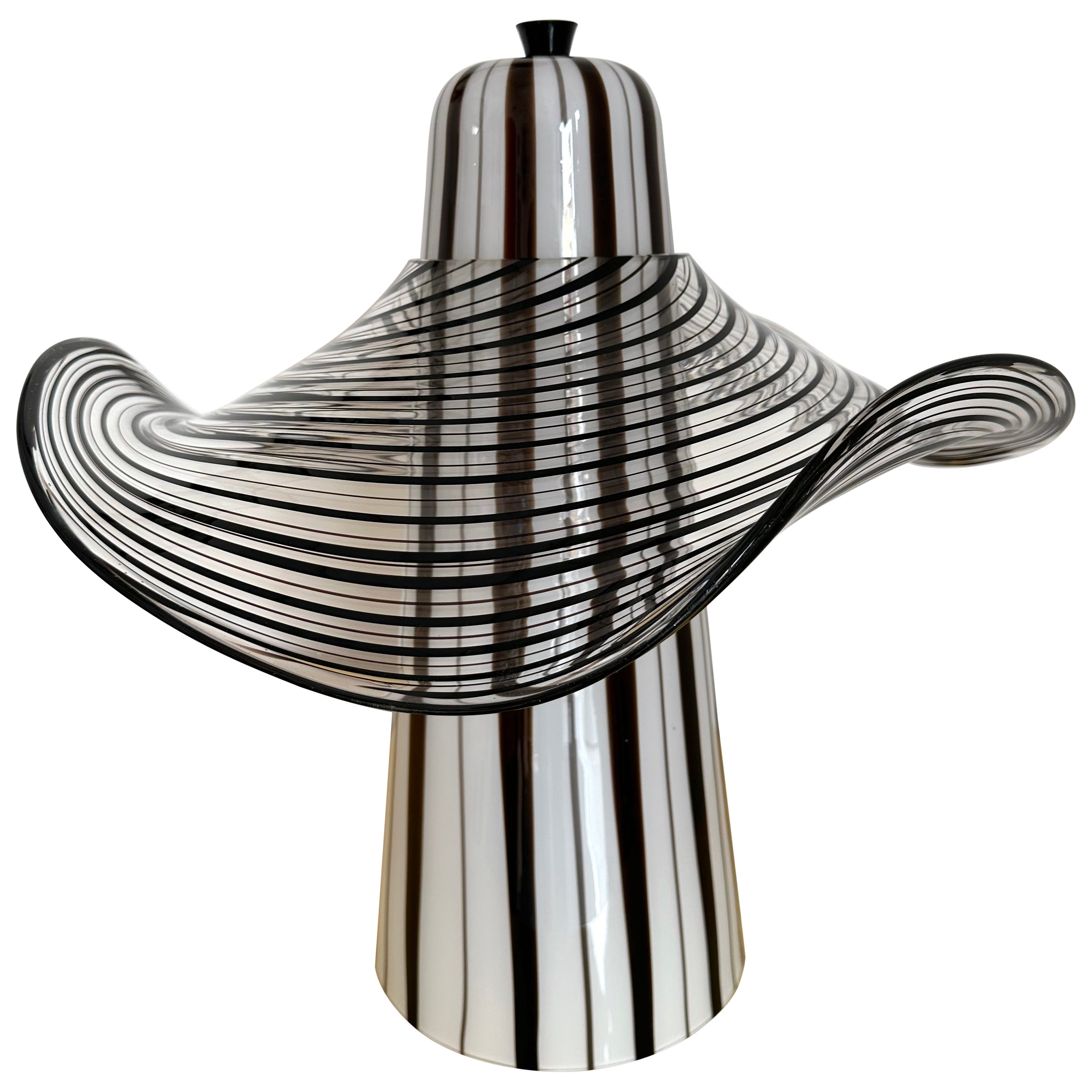 Venini Style MidCentury Modern Blown Murano Glass Mushroom Table Lamp