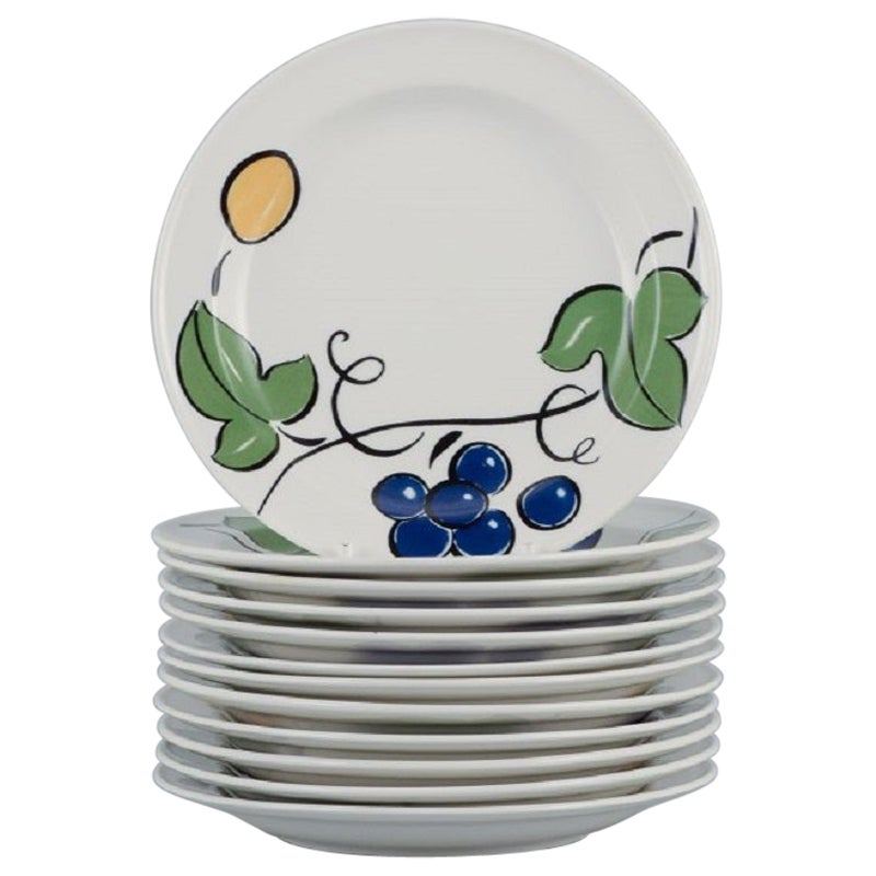 Jackie Lynd for Rörstrand, a Set of Twelve "Pomona" Porcelain Plates For Sale