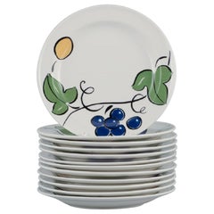 Vintage Jackie Lynd for Rörstrand, a Set of Twelve "Pomona" Porcelain Plates