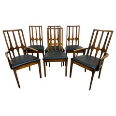 Chaises de salle à manger en noyer Brasilia de Broyhill, moderne du milieu du siècle dernier