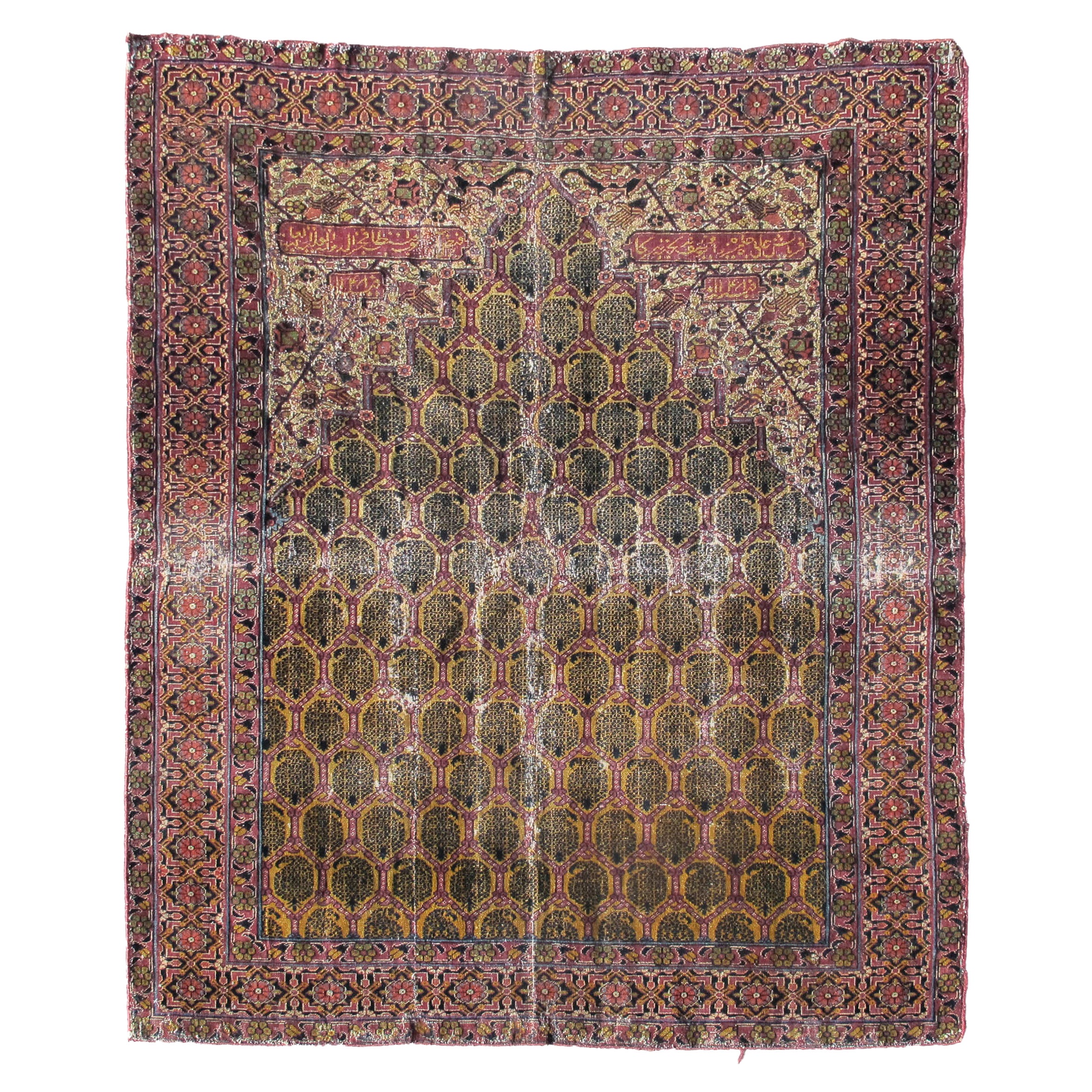 Ancien tapis de prière indo-persan, début du 19e siècle