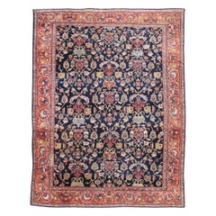Antique Mahal Carpet, Late 19th Century