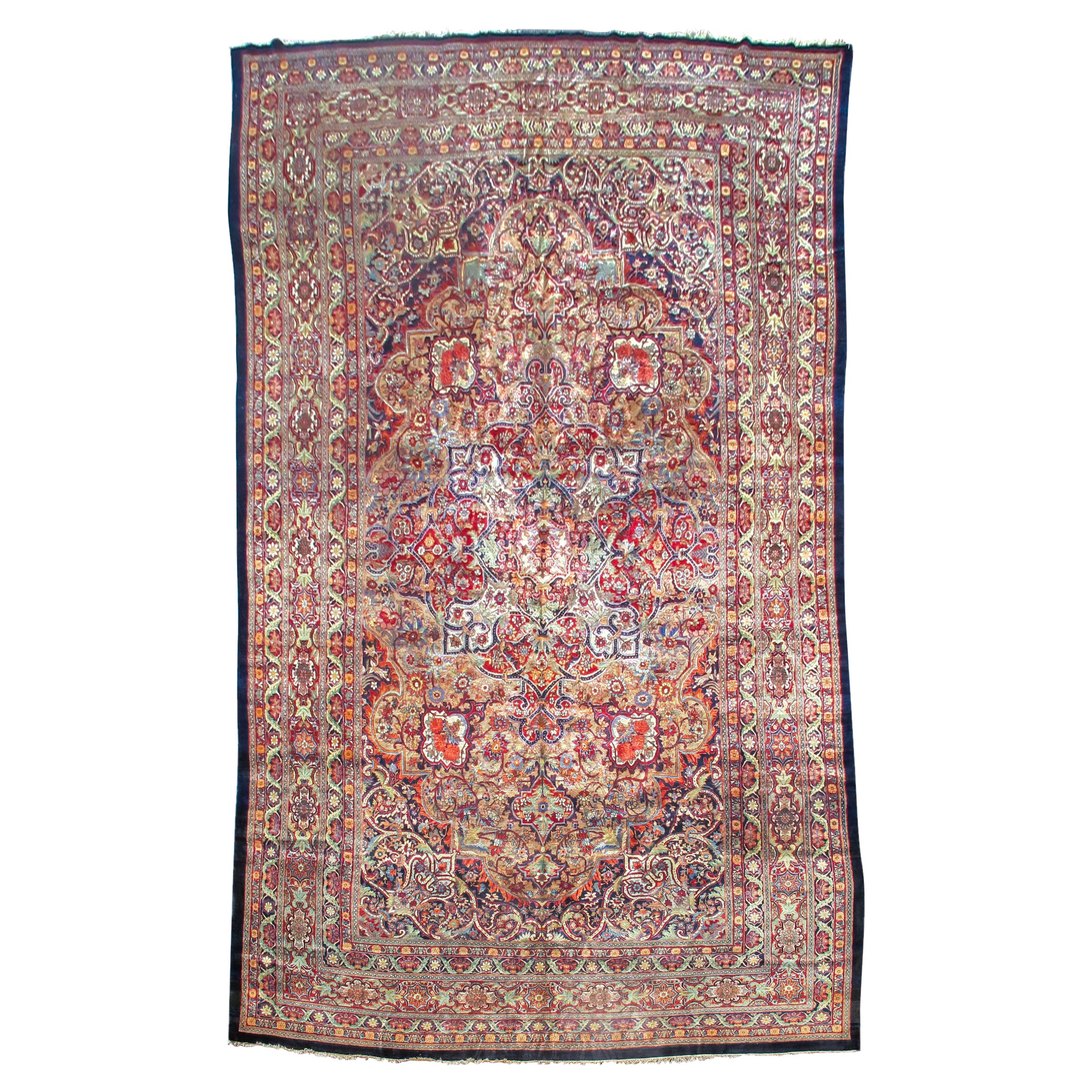 Ancien grand tapis persan surdimensionné du nord-est, début du 20e siècle