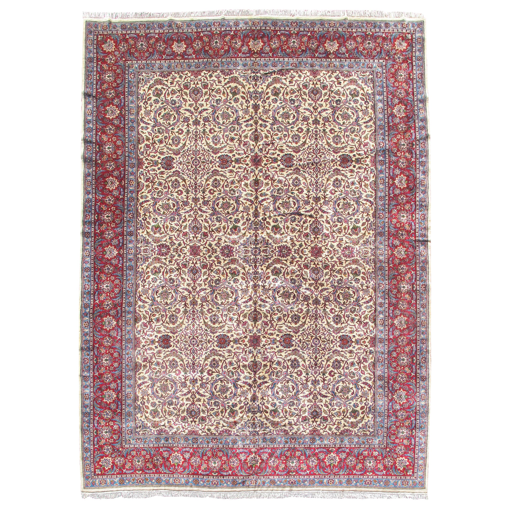 Large Persian Kirman Rug, Mid-20th Century For Sale