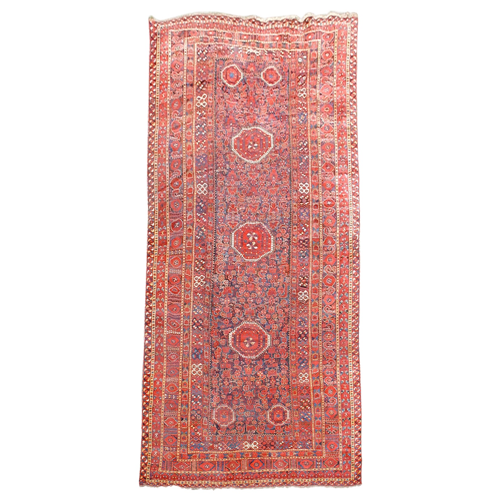 Grand tapis long Bashir ouzbek ancien, 19ème siècle