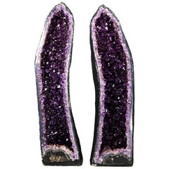 Pair of Deep Purple X-Tall and Archway Amethyst Cathedrals