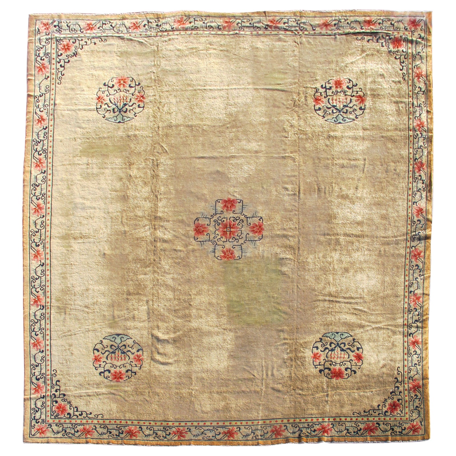 Antique Large Chinese Carpet, Late 19th Century For Sale