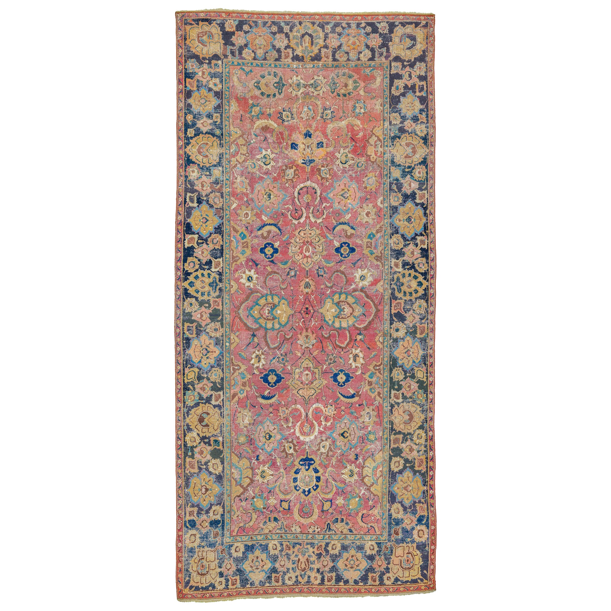 Antiker langer Indo-Isfahan-Teppich, 17. Jahrhundert