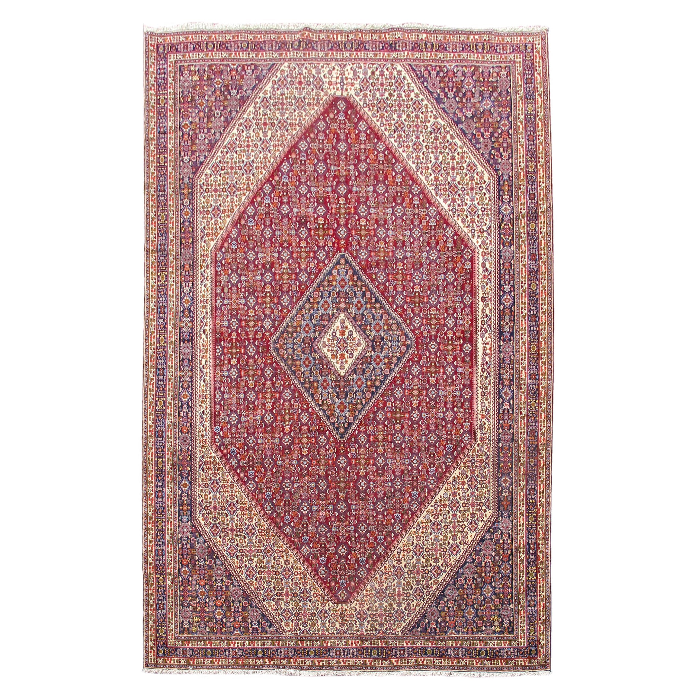 Großer persischer Qashqai-Teppich in mintfarbenem Zustand, spätes 20. Jahrhundert im Angebot